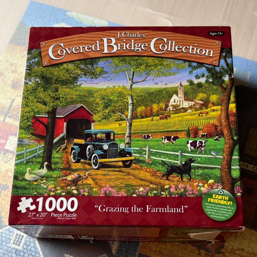 Covered Bridge Collection Puzzle - Grazing the Farmland